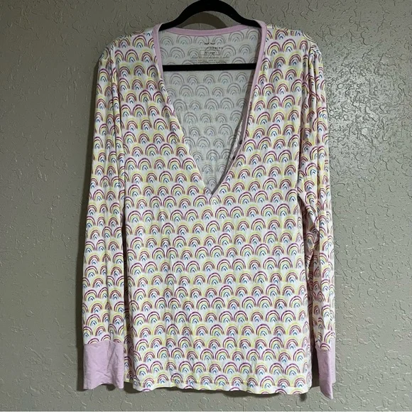 Little Sleepies Pastel Rainbows Womens Pajama Set Size XL - Picture 2 of 6